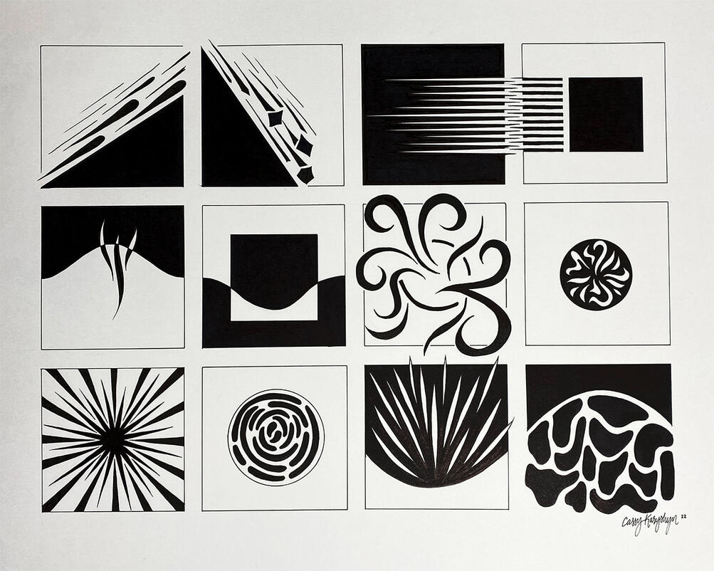 &quot;Representations&quot;, Ink on Bristol Board, 2022, 18in x 24in